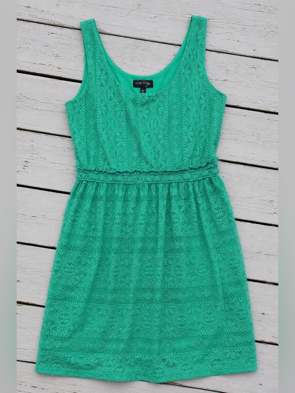 Love Reign Mint Green Lace Sleeveless Fit & Flare Dress Women's Large Boho